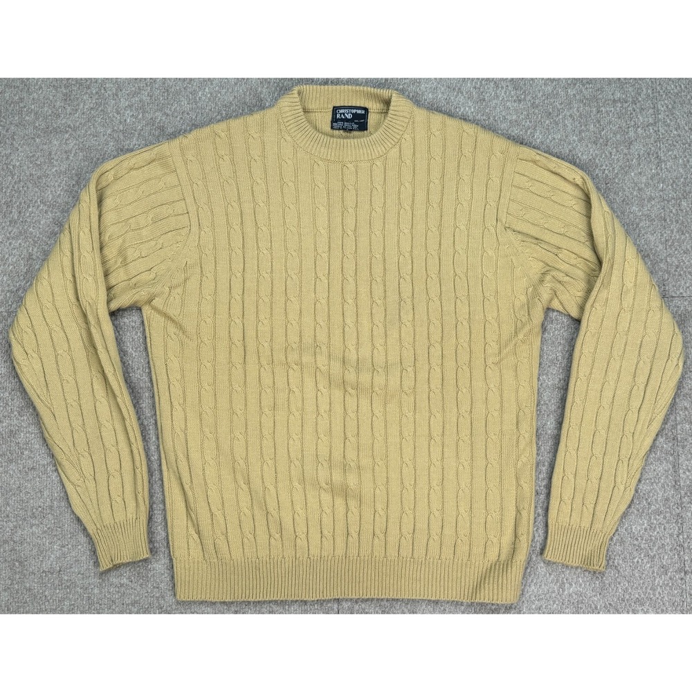 Christopher Rand Vintage Cable Knit Men's Long Sleeve Sweater Size Large